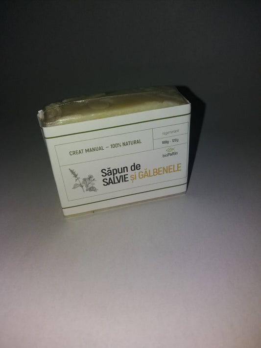 Săpun solid cu Salvie și Gălbenele, 100 grame